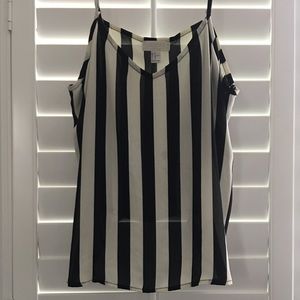 Black and white Pin Striped Tank